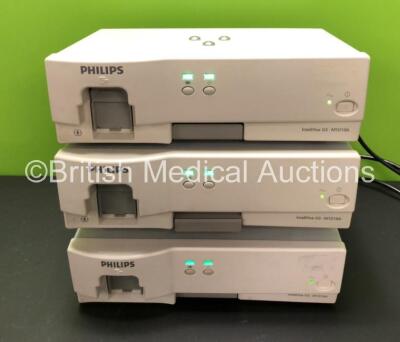 3 x Philips IntelliVue G5 M1019A Anesthetic Gas Modules (All Power Up, 1 x Part Missing Screws - See Photos)