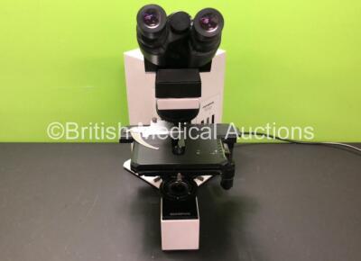 Olympus BX40F4 Benchtop Microscope (Powers Up, Does Not Illuminate) with 2 x Olympus WH10x/22 Eyepieces