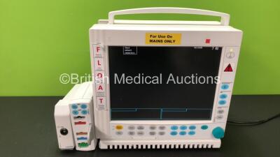 GE Datex Ohmeda Type F-CM1-04 Patient Monitor with 1 x GE M1054424 Interface Module and 1 x GE E-PSMP-01 Module *Mfd 2016* Including ECG, SpO2, NIBP, T1, T2, P1 and P2 Options (Powers Up)