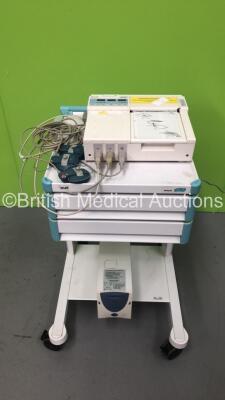 Philips Series 50 IP-2 Fetal Monitor on Stand with 3 x Transducers (Powers Up) *S/N 4219G06226*