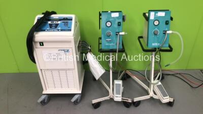 1 x Ardo Master 45 Suction Pump with Footswitch (Powers Up) , 1 x Ameda Egnell Senator 30 Suction Pump with Footswitch (Powers Up) and 1 x CSZ Blanketrol III Smart Hyper-Hypothermia System with Hoses (Powers Up)