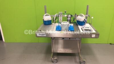 Oxygen Animal Operating Table with 2 x Gaymar Suction Pumps and Isoflurane Vaporizer (Unable to Power Test Due to 2 Pin Plug)