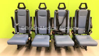 4 x Unwin Foldable / Removeable Ambulance Clamp Seats on Wheels *SN na*