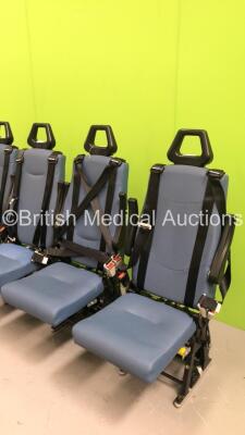 4 x Unwin Foldable / Removeable Ambulance Clamp Seats on Wheels *SN na* - 2