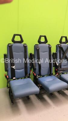 4 x Unwin Foldable / Removeable Ambulance Clamp Seats on Wheels *SN na* - 3