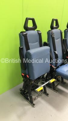 4 x Unwin Foldable / Removeable Ambulance Clamp Seats on Wheels *SN na* - 4