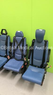 4 x Unwin Foldable / Removeable Ambulance Clamp Seats on Wheels *SN na* - 2