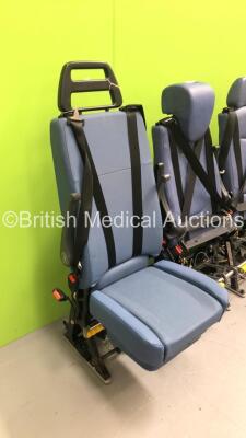 5 x Unwin Foldable / Removeable Ambulance Clamp Seats on Wheels (1 x Missing Head Rests, 2 x Missing Seat Cushions - See Photos) *SN na* - 2