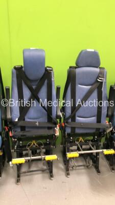 5 x Unwin Foldable / Removeable Ambulance Clamp Seats on Wheels (1 x Missing Head Rests, 2 x Missing Seat Cushions - See Photos) *SN na* - 3