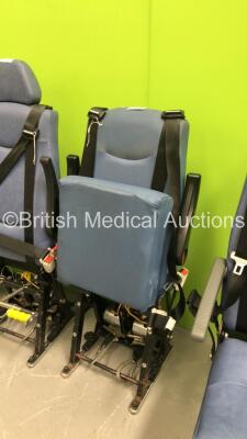 5 x Unwin Foldable / Removeable Ambulance Clamp Seats on Wheels (1 x Missing Head Rests, 2 x Missing Seat Cushions - See Photos) *SN na* - 4