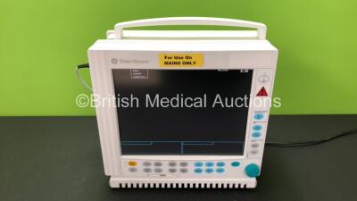 GE Datex Ohmeda Type F-CM1-04 Patient Monitor with 1 x GE M1054424 Interface Module (Powers Up with Slight Damage to Casing - See Photos)