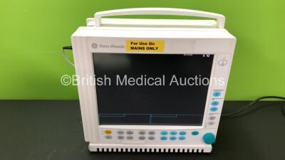 GE Datex Ohmeda Type F-CM1-04 Patient Monitor with 1 x GE M1054424 Interface Module (Powers Up, Damage to Side Cover and Casing - See Photos)