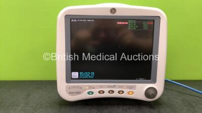 GE Dash 4000 Patient Monitor Including ECG, SpO2, CO2, NBP, BP1/3, BP2/4, Temp and Printer Options with 1 x Battery (Powers Up with Damage and Missing Battery Cover-Se Photos) *GL*