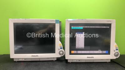 Job Lot Including 1 x Philips IntelliVue MP70 Patient Monitor (Powers Up with Damage and Missing Tag and Dial-See Photos) 1 x Philips IntelliVue MP70 Anesthesia Patient Monitor (Powers Up with Blank Screen and Alarm)