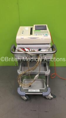Fukuda Denshi FX-8322 ECG Machine on Stand with 10 Lead ECG Leads (Powers Up) *S/N 50000434*