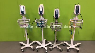 4 x Welch Allyn SPOT Vital Signs Monitors on Stands (All Power Up) *S/N 200803059 / 200721619 / 200803087 / 200803603*