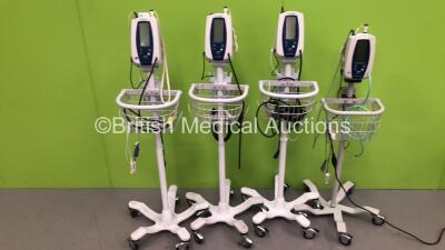 4 x Welch Allyn SPOT Vital Signs Monitors on Stands (3 x Power Up) *S/N 200803052 / 21201633157 / 200721639 / 201402650*