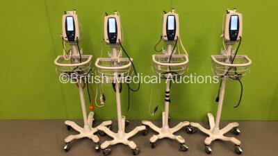 4 x Welch Allyn SPOT Vital Signs Monitors on Stands (All Power Up) *S/N 21201700582 / 201625644 / 21201633164 / 21201633175*
