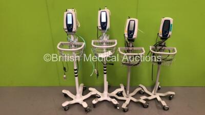 4 x Welch Allyn SPOT Vital Signs Monitors on Stands (All Power Up) *S/N 201622468 / 201622464 / 200914512 / 200907261*