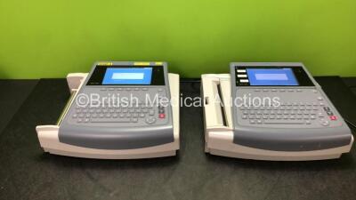 2 x GE MAC 1600 ECG Machines (Both Power Up, 1 with Missing Printer Cover and 1 with Damage-See Photos)