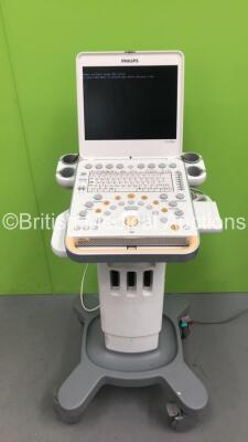 Philips CX50 Portable Ultrasound Scanner Ref 989605384711 SVC HW B1 *S/N SG81305197* **Mfd 2013* on Philips CX Cart (HDD REMOVED - Damage to Machine - See Pictures)