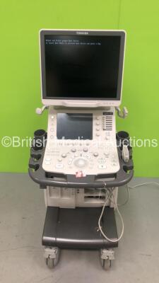 Toshiba Aplio 400 Flat Screen Ultrasound Scanner Model TUS-A400 *Mfd 2015* with 1 x Transducer/Probe PVT-375BT (Faulty) * Mfd Nov 2015 * (Hard Drive Removed-Missing Dial-See Photos) * SN WAB1512011*