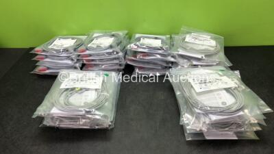 Job Lot of Patient Monitoring Cables Including 15 x Edwards Lifesciences Ref PX1800 TruWave Model PX1800 Reusable Cables, 10 x GE Ref 2106393-002 5 Lead ECG Leadwire Sets and 5 x GE Ref 2106389-004 5 Lead ECG Leadwire Sets *All Unused*