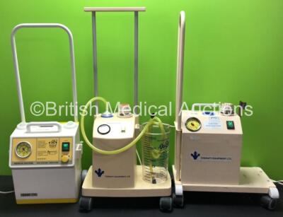 Job Lot Including 1 x Therapy Equipment B105/420 Suction Unit (Powers Up), 1 x Therapy Equipment 8011V35 Suction Unit with 1 x Cup (Powers Up, Missing Lid - See Photos) and 1 x MGE Sam 14 Suction Unit (Powers Up) *SN 036267 / 149451 / 0307-0655*