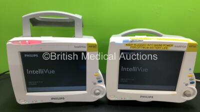 2 x Philips IntelliVue MP30 Patient Monitors (Both Power Up with Damaged Casing and 1 x Damage to Button - See Photos) *DE54019546 and DE62234623*