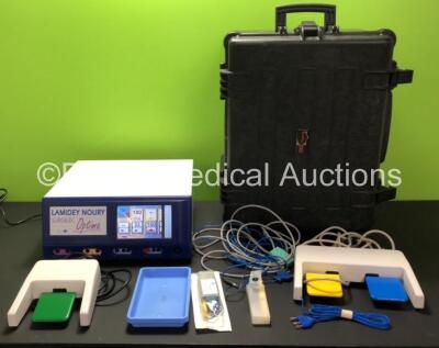 Lamidey Noury Surgilec Optima Electrosurgical Unit with Footswitches and Accessories in Case (Powers Up)