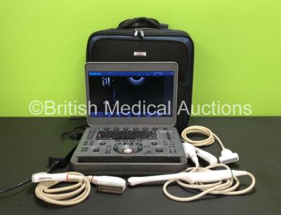 Sonoscape X5 Flatscreen Ultrasound Scanner *Mfd - 06/2018* Software Version - R1.0, Application Version - 5.0.2.1 with 3 x Transducers / Probes (1 x 6V1 Micro-Curved Array, 1 x L741 Linear Array and 1 x 3C-A Curved Array *Mfd - 03/2018*) and Power Supply 