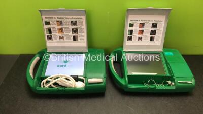 2 x Bardscan IIs Ref PA-00262 Bladder Scanners with 1 x 3.5/5.0 Mhz Transducer / Probe and 1 x Battery (Both Power Up)