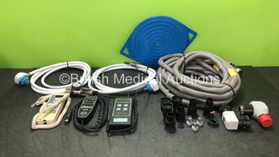 Mixed Lot Including 2 x EASE 50/50 N20 / 02 Valves, 1 x Samarit Turnplate, 2 x Bed Controllers, 1 x Nuclear 07-402 Digital Thermometer, 1 x Burndy Connection Lead and Various Microscope Eyepieces