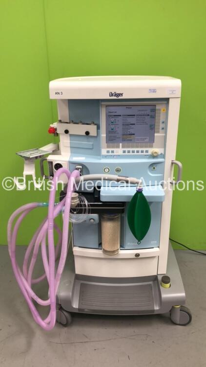 Drager Primus Infinity Empowered Anaesthesia Machine Software Version - 4.30.00 Operating Hours - Ventilator 2111 h - Mixer 12779 h with Hoses (Powers Up) *S/N ASCJ-0076*