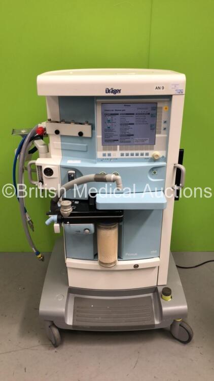 Drager Primus Infinity Empowered Anaesthesia Machine Software Version - 4.53.03 Operating Hours - Ventilator 271 h - Mixer 1183 h with Hoses (Powers Up) *S/N ASCJ-0061*