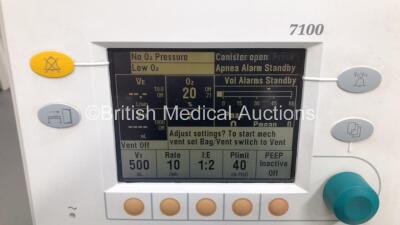 Datex-Ohmeda Aestiva/5 Anaesthesia Machine with Datex-Ohmeda 7100 Ventilator Software Version 1.4 with Bellows, Absorber and Hoses (Powers Up) *S/N AMVK00155* - 3