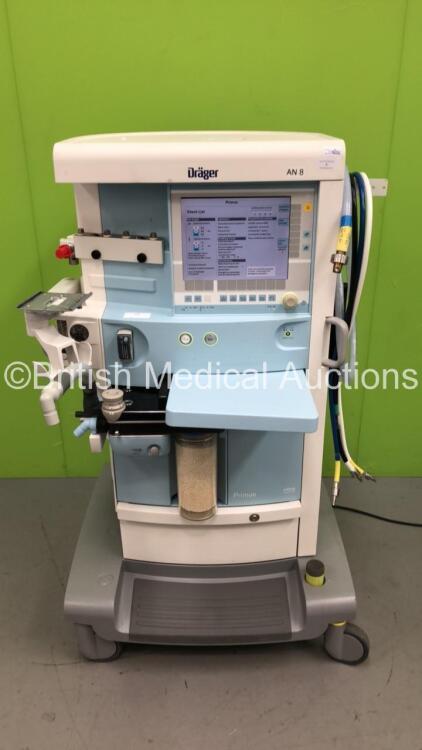 Drager Primus Infinity Empowered Anaesthesia Machine Software Version - 4.30.00 Operating Hours - Ventilator 1242 h - Mixer 5248 h with Hoses (Powers Up) *S/N ASCJ-0064*