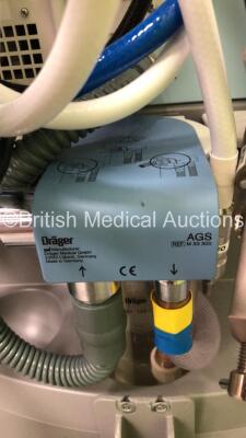 Drager Primus Infinity Empowered Anaesthesia Machine Software Version - 4.30.00 Operating Hours - Ventilator 992 h - Mixer 15612 h with Hoses (Powers Up) *S/N ASCB-0041* - 6