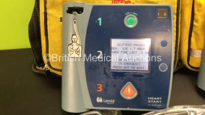 Job Lot Including 1 x Laerdal HeartStart FR2+ Defibrillator and 1 x Philips HeartStart FR2+ Defibrillator with 2 x Batteries (Install Dates - 02/2022 and 09/2025) 4 x Skintact DF27NC Electrodes (Expiry Dates - 2 x 2023 and 2 x 2022) and 3 x Skintact ECG E - 3