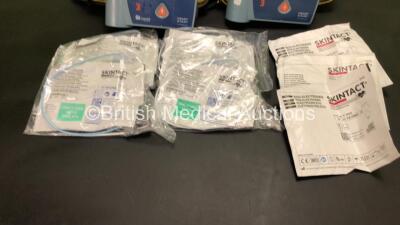 Job Lot Including 1 x Laerdal HeartStart FR2+ Defibrillator and 1 x Philips HeartStart FR2+ Defibrillator with 2 x Batteries (Install Dates - 02/2022 and 09/2025) 4 x Skintact DF27NC Electrodes (Expiry Dates - 2 x 2023 and 2 x 2022) and 3 x Skintact ECG E - 4