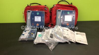 Job Lot Including 1 x Laerdal HeartStart FR2+ Defibrillator and 1 x Philips HeartStart FR2+ Defibrillator with 4 x Batteries (Install Dates - 02/2019, 06/2026, 06/2026 and 02/2022) 4 x Skintact DF27NC Electrodes (Expiry Dates - 2 x 2023 and 2 x 2022) and