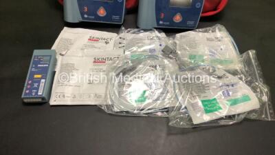 2 x Laerdal Heartstart FR2+ Defibrillators with 3 x Batteries (Install Dates - 09/2025, 08/2019 and 02/2020* 4 x Skintact DF27NC Electrodes (Expiry Dates - 2024, 2020, 2021 and 2023) and 2 x Skintact ECG Electrodes (Expiry Date - 2021) in Cases (Both Powe - 4