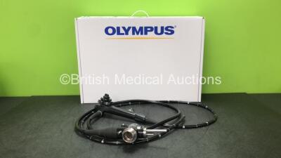 Olympus PCF-Q260AL Video Colonoscope in Case - Engineer's Report : Optical System - No Fault Found, Angulation - No Fault Found, Insertion Tube - No Fault Found, Light Transmission - No Fault Found, Channels - No Fault Found, Leak Check - No Fault Found 