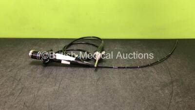 Olympus BF-P40 Bronchoscope - Engineer's Report : Optical System - 1 Broken Fiber and Minor Stain Present, Angulation - No Fault Found, Insertion Tube - Kinked, Light Transmission - No Fault Found, Channels - No Fault Found, Leak Check - No Fault Found *1