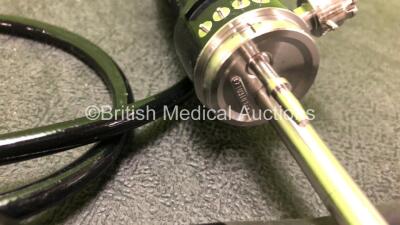 Olympus BF-P40 Bronchoscope - Engineer's Report : Optical System - 1 Broken Fiber and Minor Stain Present, Angulation - No Fault Found, Insertion Tube - Kinked, Light Transmission - No Fault Found, Channels - No Fault Found, Leak Check - No Fault Found *1 - 3