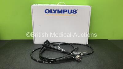Olympus PCF-Q260AL Video Colonoscope in Case - Engineer's Report : Optical System - No Fault Found, Angulation - No Fault Found, Insertion Tube - No Fault Found, Light Transmission - No Fault Found, Channels - No Fault Found, Leak Check - No Fault Found 