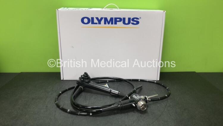 Olympus PCF-Q260AL Video Colonoscope in Case - Engineer's Report : Optical System - No Fault Found, Angulation - No Fault Found, Insertion Tube - No Fault Found, Light Transmission - No Fault Found, Channels - No Fault Found, Leak Check - No Fault Found