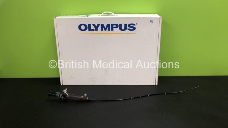 Olympus LF-GP Laryngoscope in Case - Engineer's Report : Optical System - 7 Broken Fibers and Fluid / Dirt Stain Present, Angulation - No Fault Found, Insertion Tube - No Fault Found, Light Transmission - No Fault Found, Channels - No Fault Found, Leak Ch