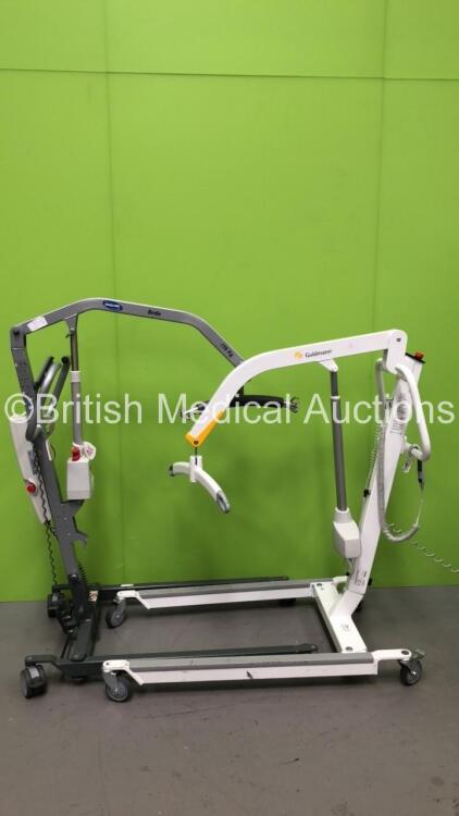 1 x Guldmann Mobile Lifter GL5 with Controller (Powers Up) and 1 x Invacare Birdie Electric Patient Hoist with Controller (No Power)