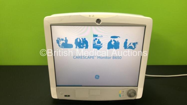 GE Carescape B650 Touch Screen Patient Monitor *Mfd - 07/2010* (Damage to Casing - See Photos)